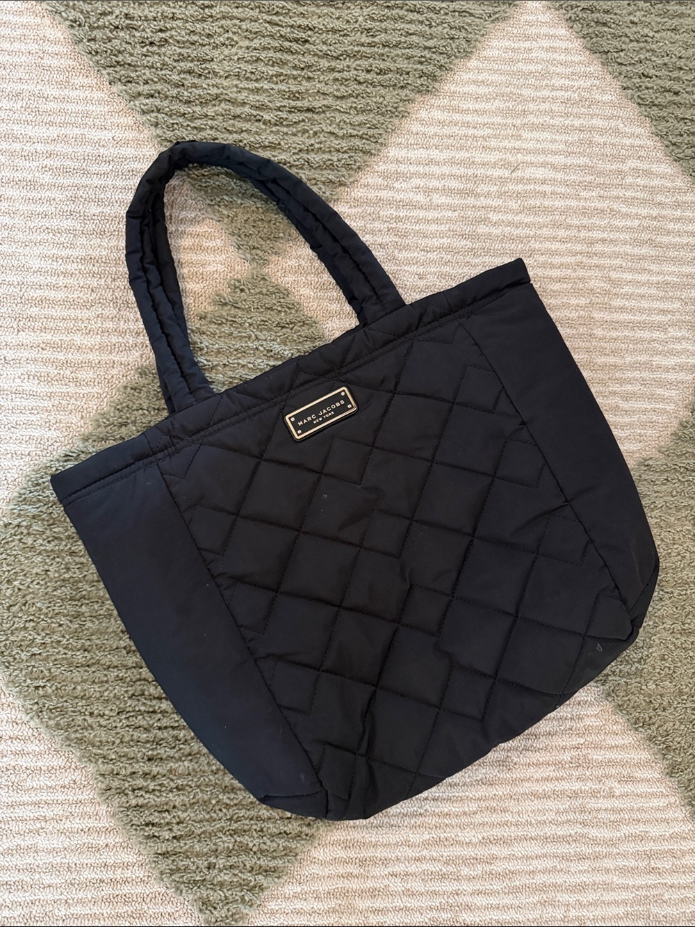 Marc Jacobs Black Quilted Nylon Tote